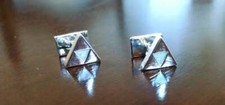 Zelda Triforce Design Men's Simple  Fine Cufflinks In 925 Sterling Silver