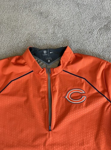 Nike Chicago Bears 1/4 zip pullover team sidelines jacket windbreaker XL NWT - Picture 2 of 11