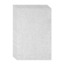 5 Sheets 2mm Glitter Foam Sparkle Sheet EVA Paper, Silver
