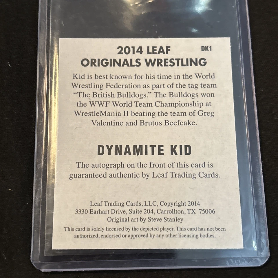 💪🏻🇬🇧 2014 Leaf Originals Lucha DYNAMITE KID ON CARD Auto SP 🇬🇧💪🏻 Foto 2 de 2