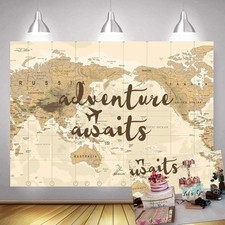 Art Studio 7x5ft Adventure Awaits Backdrop Retro World 7x5FT 210CM x 150CM