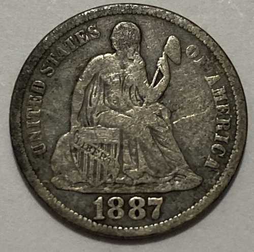 1887 S - Seated Liberty Dime - Exact Coin Imaged #SL125