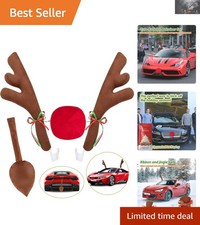 Christmas Car Antlers  Accessories: Rudolph Set for Universal Fit Vehicles