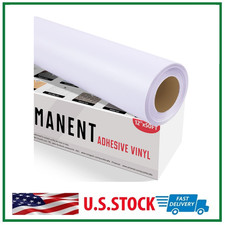 White Permanent Adhesive Vinyl Sheet Roll 12" x 50ft for Cricut Silhouette Cameo
