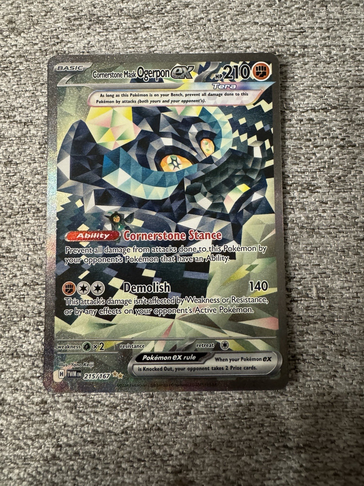 Cornerstone Mask Ogerpon ex 215/167 Sv06: Twilight Masquerade Holo Pokemon TCG