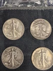 1939 D Walking Liberty half dollars - lot of 4 coins 1943x2 1942 2 Uncirculated