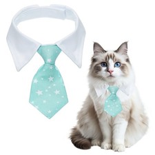 Cat Tie Dog Bowtie Dog Bow Tie Adjustable Collar Blue L
