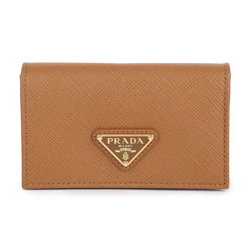 Prada Saffiano Triangle Logo Card Holder 130937217