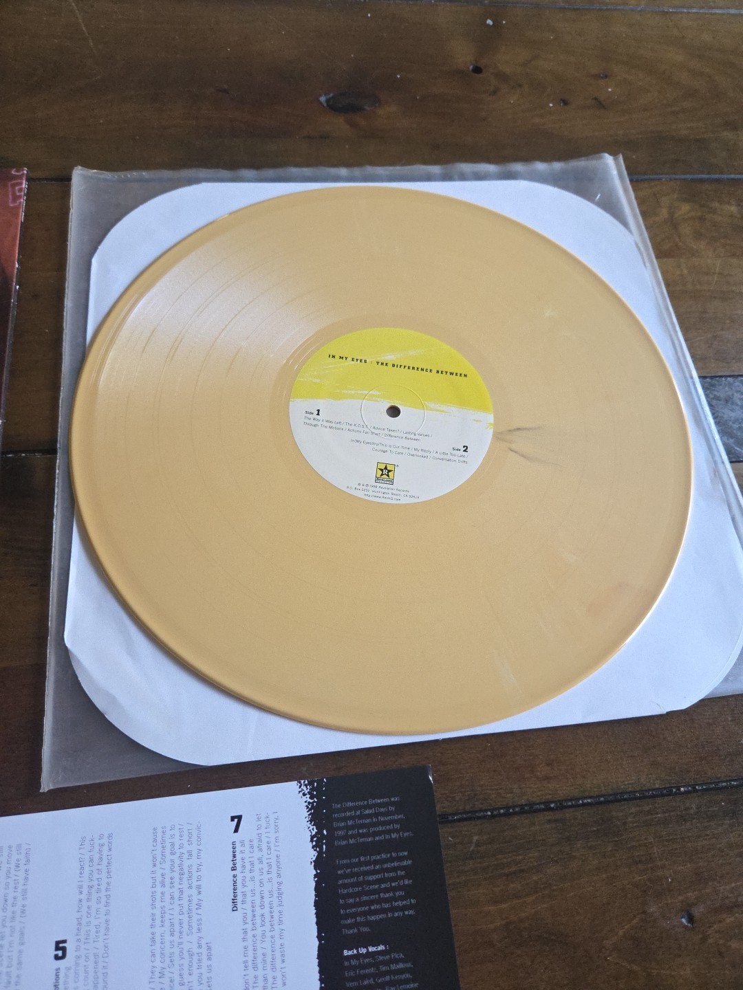 In My Eyes The Difference Between LP Yellow Vinyl 1998 1st Press /213 Revelation image 9