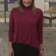 H by Halston Essentials Mock Neck Tunic w/Forwards Seams Top Size: XXS