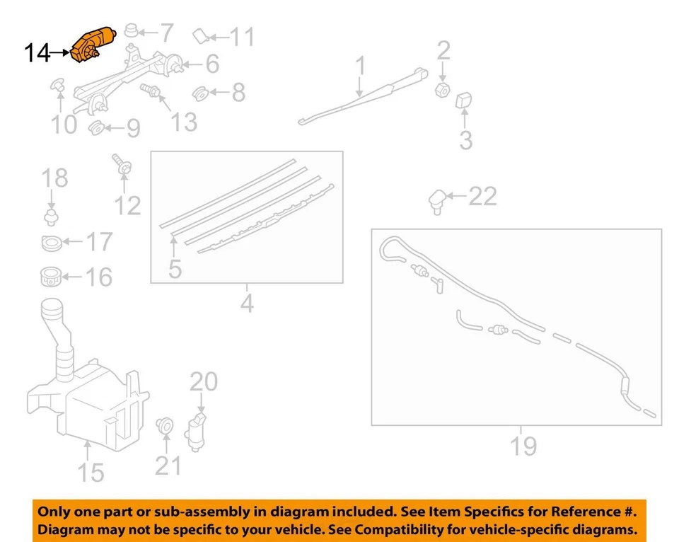 2016 Subaru WRX Front Windshield Wiper Motor OEM 99K Miles - LKQ344057823 - Image 4 of 4
