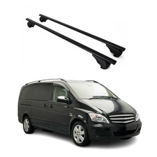 Dachträger Grundtäger für Mercedes Vito W639 2003-2014 75kg Metall Schwarz 2 tlg