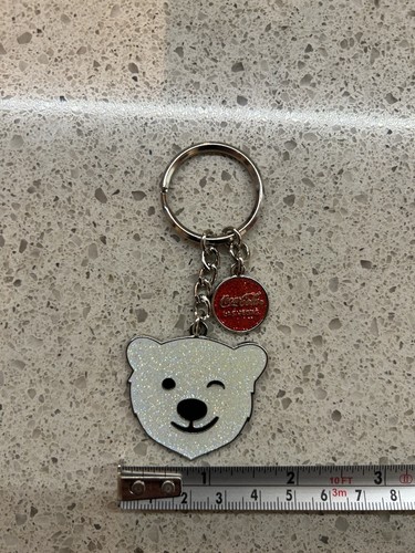 Coca-Cola Bear Keychain Sparkly Glittery Enamel Las Vegas - Picture 3 of 4