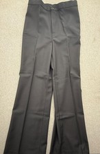 Vintage Womens 1970s Poly Black Dress Bell Bottom Pants 18 CapeCod MatchMate USA