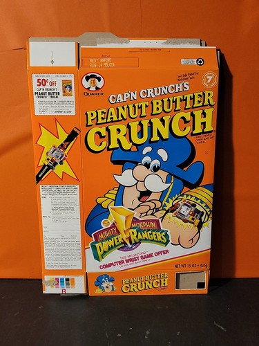 Rare HTF 1994 Mighty Morphin Power Rangers Peanut Butter Cap'n Crunch ...