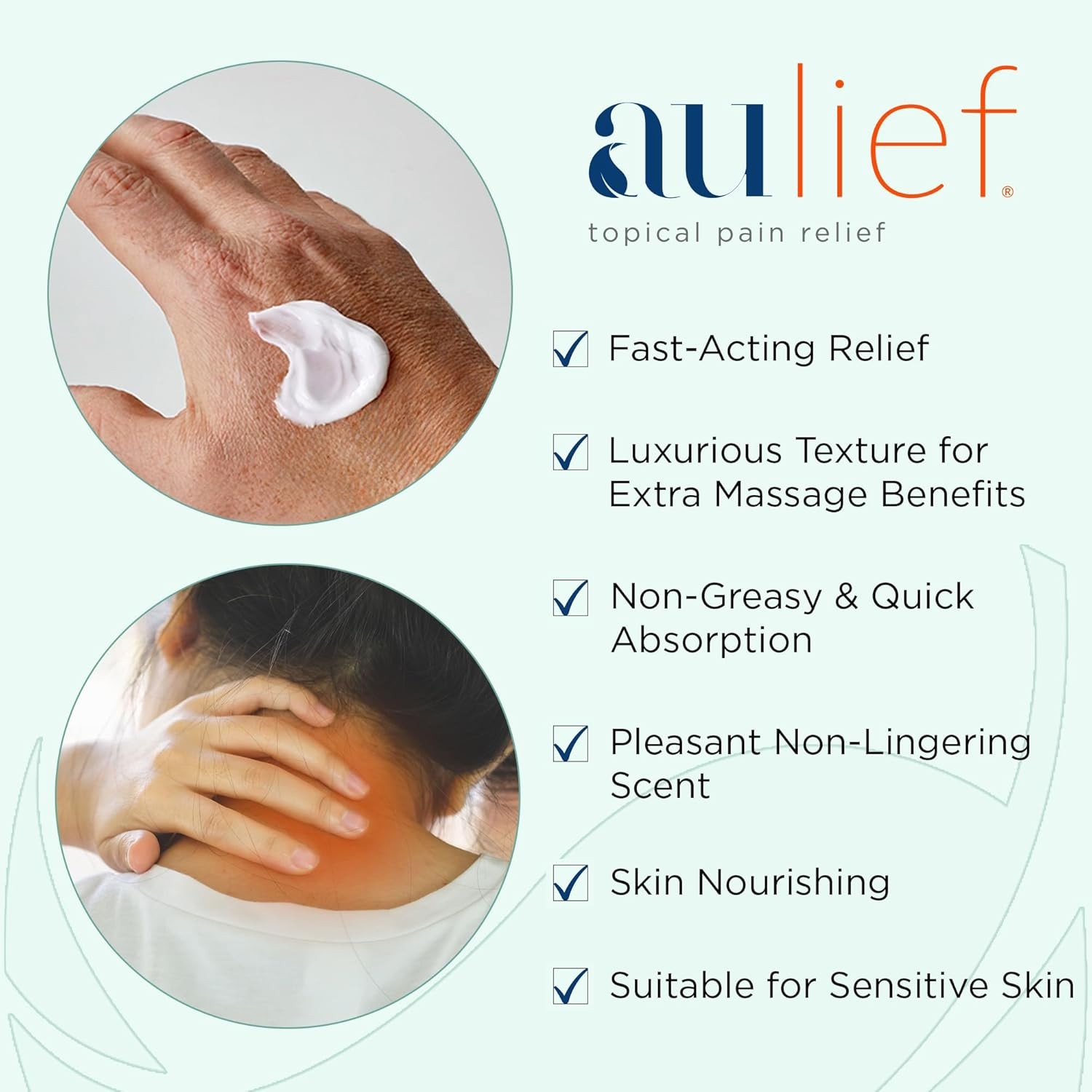 Aulief Pain Relief Cream by China-Gel - Arthritis & Sore Muscle Rub - 8oz Jar