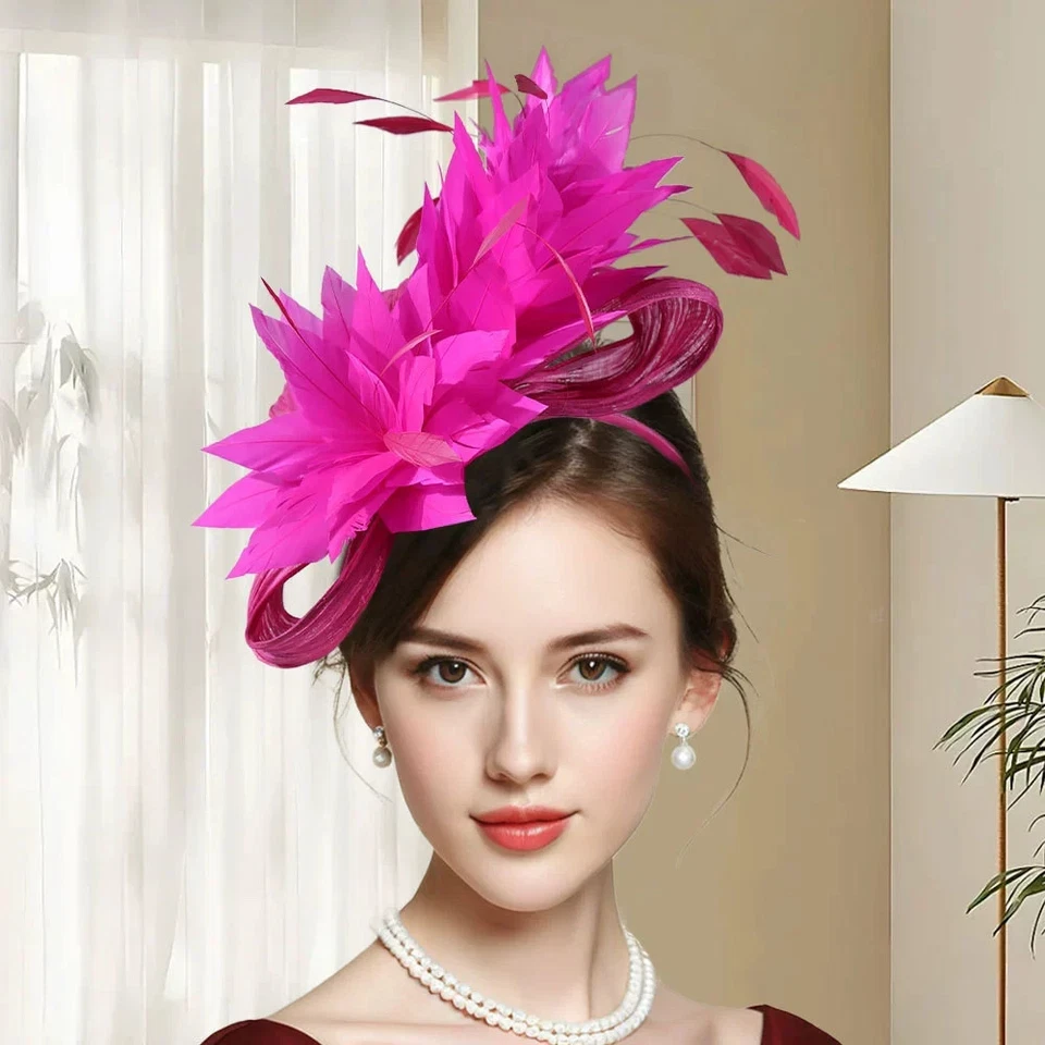 Floral Fascinator Tea Party Hat with Alligator Clip Church Kentucky Derby Hat - Image 3 of 4