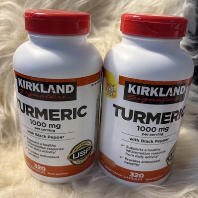Kirkland Signature Turmeric with Black Pepper 1000mg 320 X2:640Count Exp 07/2026