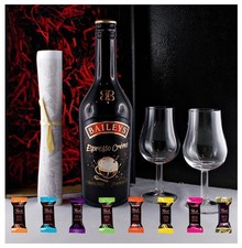 Baileys Espresso Creme Likör + 8 Edelschokoladen in 8 Sorten + 2 Gläser Geschenk