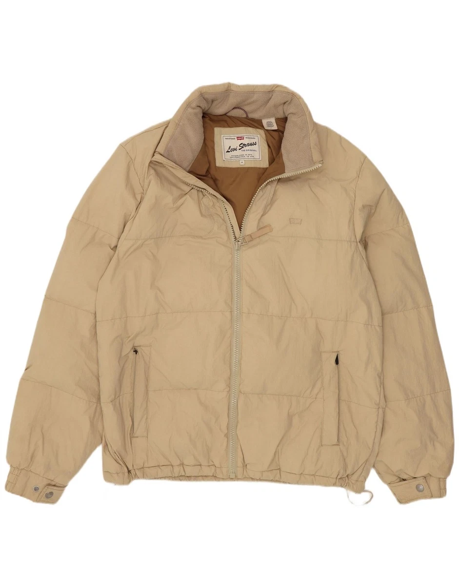 Levi's Mens Padded Jacket UK 38 Medium Beige Polyamide AO15