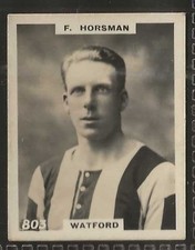 PINNACE FOOTBALL-PHOTO BACK-#0803- WATFORD - F. HORSMAN 
