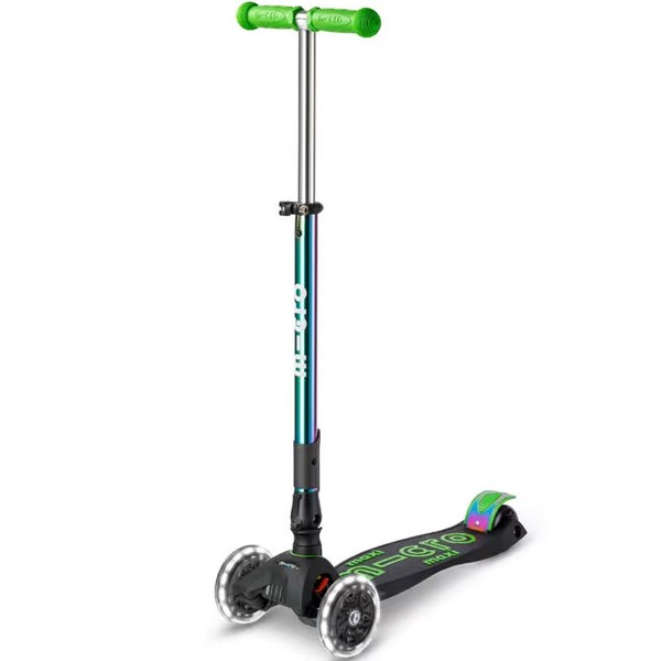 Micro Maxi Deluxe Foldable Led Kinder-Scooter Faltbarer 3-Rad Roller NeongrüN-image