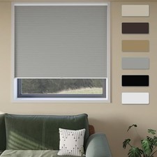 Cordless Cellular Window Shades No Tools No Drill Blackout 28"w x 64"h Grey
