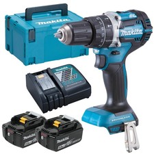 Makita DHP484RTJ 18V LXT Brushless Combi Drill 2 x 5.0Ah Battery Charger In Case