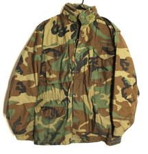 US ARMY Military Size Medium 80's Cold Weather Woodland Camo M65 Field Jacket