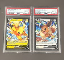 Pikachu V/Eevee V Secuencial Psa 10 Festival Indonesio Yakarta Promociones (Low Pop)