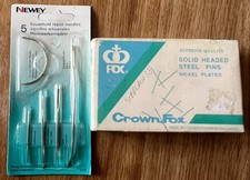 VINTAGE "Household Repair Needles" & "Solid Headed Steel Pins".