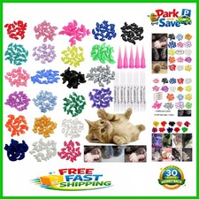 Medium Cat Nail Caps, 100pcs in 5 Colors - Protect Furniture Cats Safely