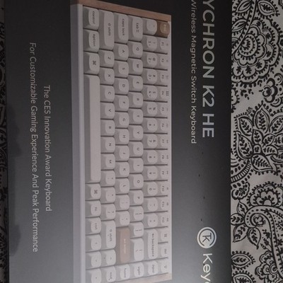 Keychron K2 HE 75% Wireless Magnetic Illuminated Keyboard White/Gray QWERTY