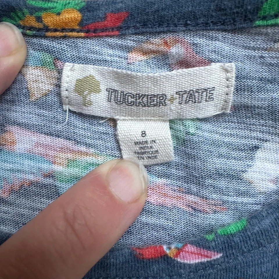 Vestido Tucker + Tate - Estampado de Pájaro Tropical - Informal Niños Talla 8 Foto 3 de 4