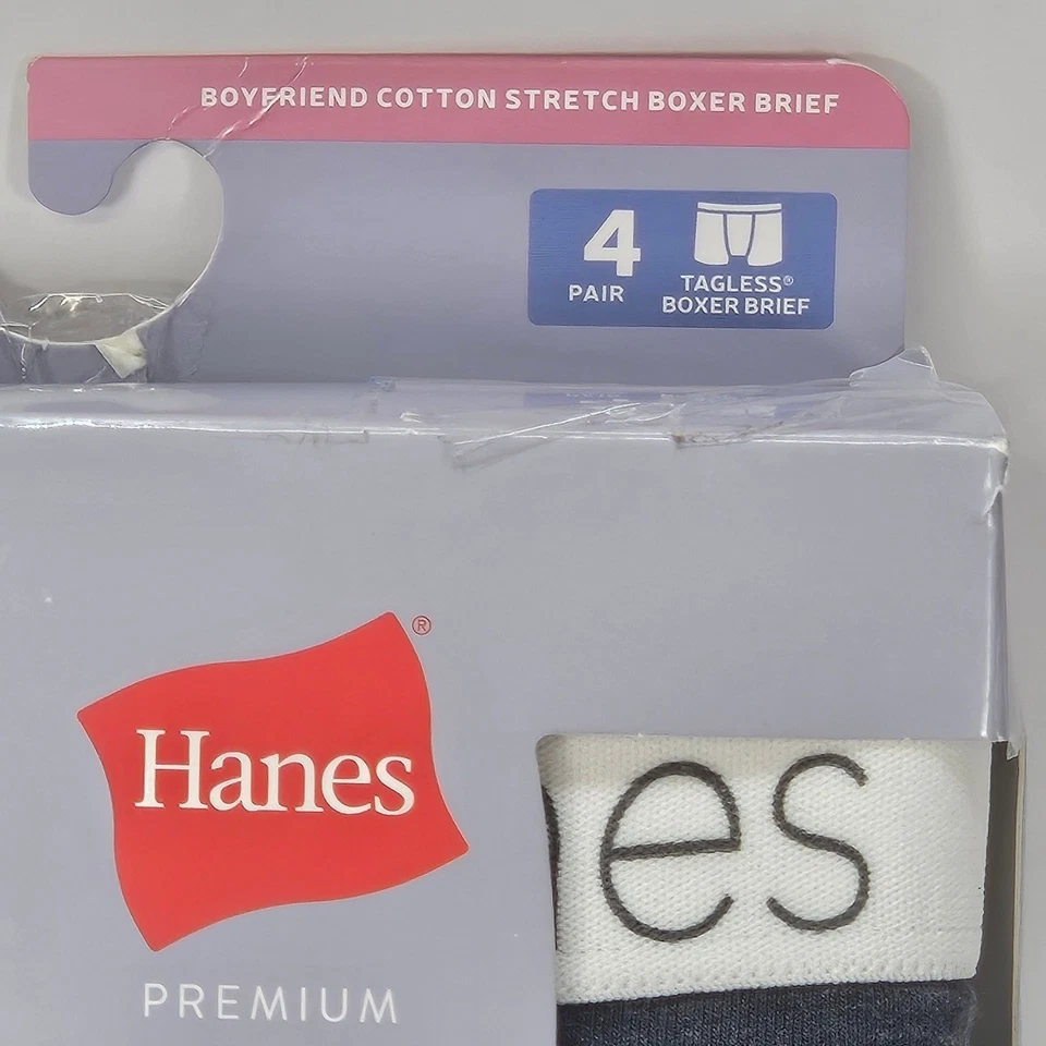 Hanes первоклассный женщин бойфренд хлопок эластичной трусы-боксеры размер 9/2XL 4 пары упаковка - Изображение 4 из 4