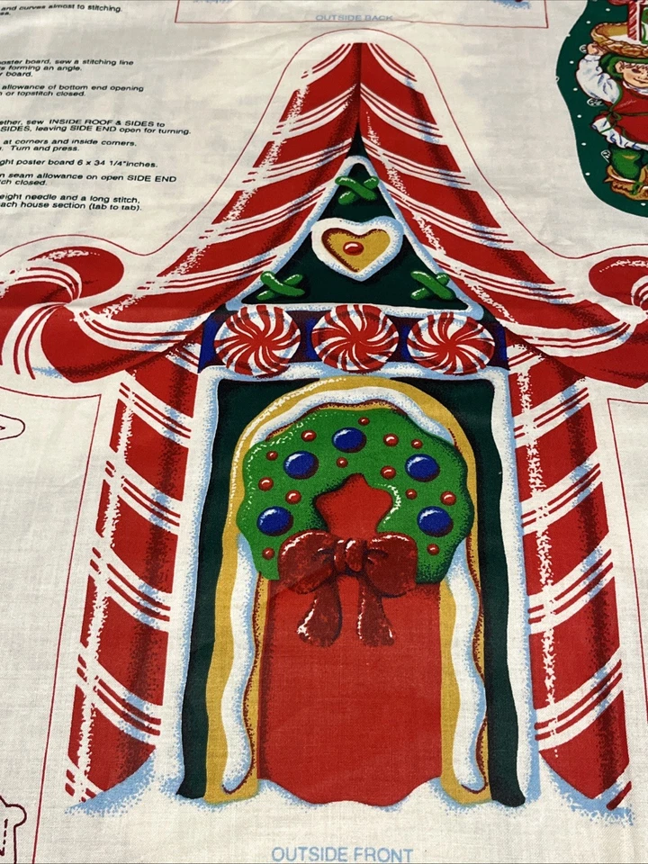 Bastón de caramelo corte elfo y coser tela panel cesta apliques de Navidad Foto 2 de 4