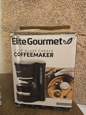 Elite 5-Cup Compact Coffeemaker Black Pause 'N Serve System Ground Coffee Maker 