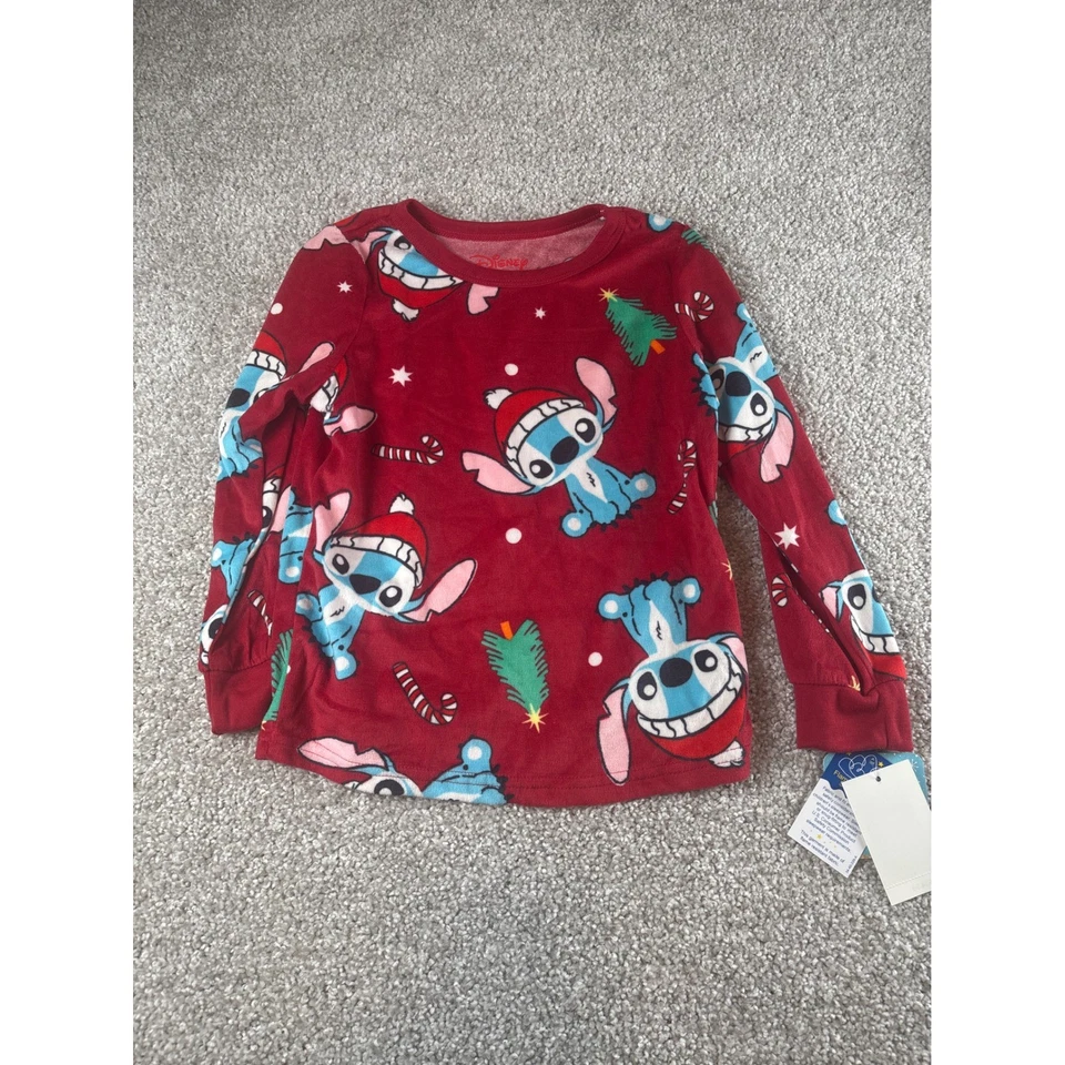 Disney Lilo & Stitch Navidad Pijama Conjunto Niños Vacaciones Ropa de dormir talla 6 Foto 2 de 4
