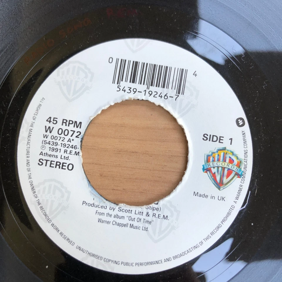R.E.M. Radio Song  45 7" Vinyl Single record with unique Sleeve - Image 4 of 4
