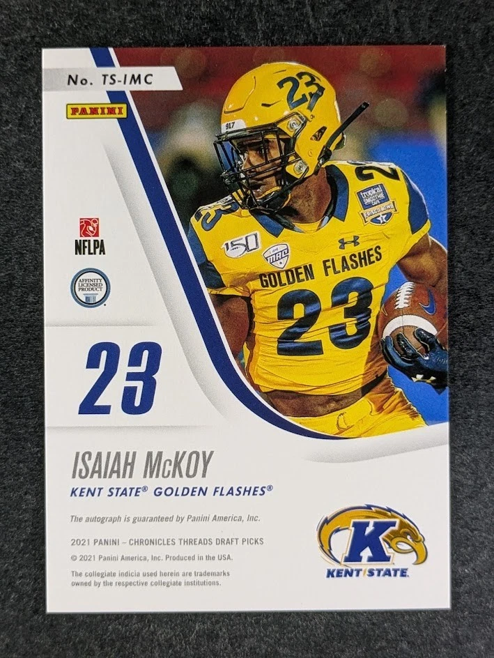 2021 Panini Chronicles Draft Picks ISAIAH MCKOY Rookie RC Auto Orange SP #TS-IMC - Image 2 of 3