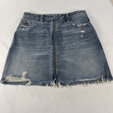 Abercrombie  Fitch Denim Skirt 30/10 Zoe Natural Rise Vintage A-Line Zipper