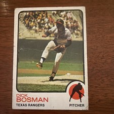1973 Topps #640 Dick Bosman Crease HIGH Number Set Break