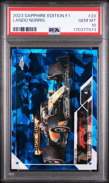 LANDO NORRIS 2023 Topps Chrome F1 SAPPHIRE EDITION #28 PSA 10 GEM MINT