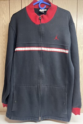 Vintage Nike Air Jordan Jumpman Full Zip Jacket XXL Black Mens Retro Streetwear