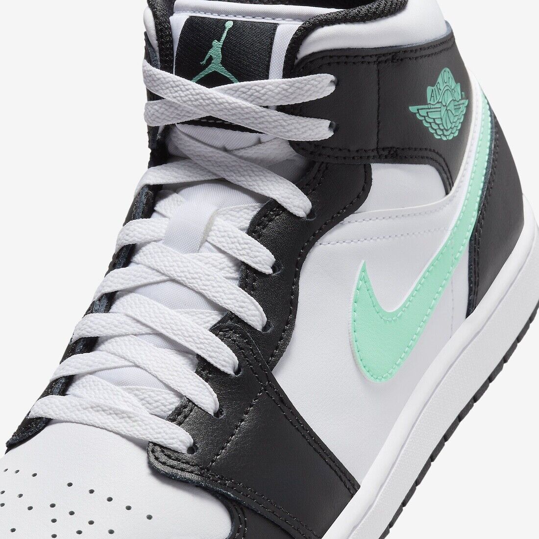 Nike Air Jordan 1 Retro Mid White Green Glow Black DQ8426 Nike Air Jordan 1 Retro Mid White Green Glow Black DQ8426