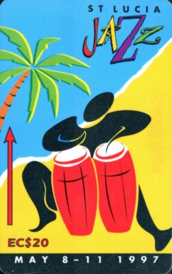 SELTENE TELEFONKARTE ST LUCIA 1997 Jazz 97 147CSLE Musiker sehr guter Zustand