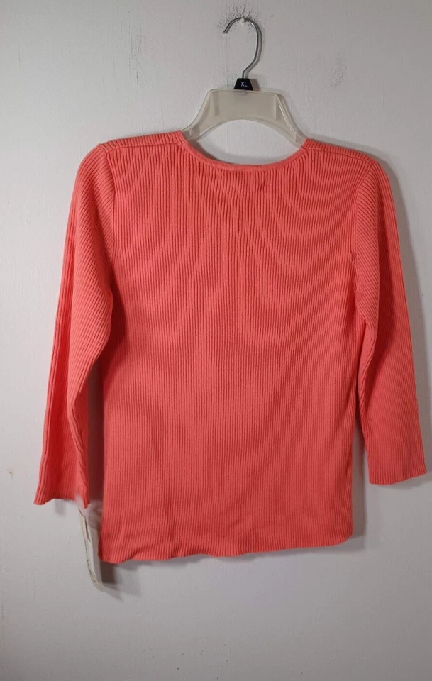 Top para mujer Cherokee talla S pulóver cuello en V manga larga 100 % algodón Foto 2 de 3