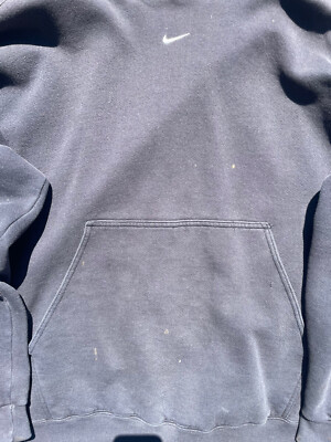Vintage 90s Black Nike Center Swoosh Hoodie | eBay