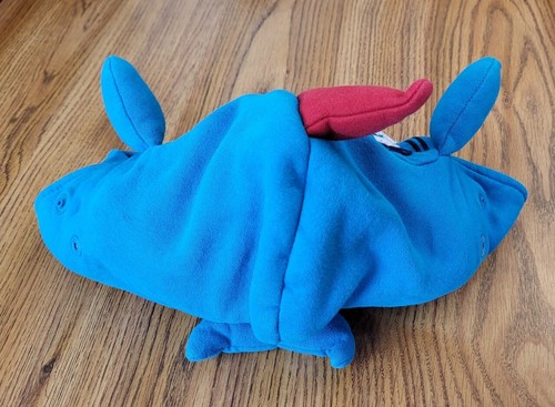 Original Hoodsbee Blue Shark Friend Hoodie Größe 3T durchgehender Reißverschluss lustiges Gesichtsmonster - Bild 12 von 12