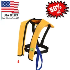50% off Absolute Outdoor A/M-33 Inflatable Life Jacket or Co2 Reaming- Yellow